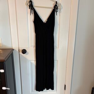 Black Maxi Dress with Tie Straps